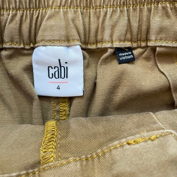 cabi Women’s Size 4 Paperbag Waist Pants Khaki Beige Tie Belt Utility Style 5693 - Picture 4 of 8